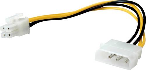Roline Strom Anschlusskabel [1x Molex 4pol Stecker - 1x ATX-Stecker 4pol.] 0.15m Schwarz, Gelb