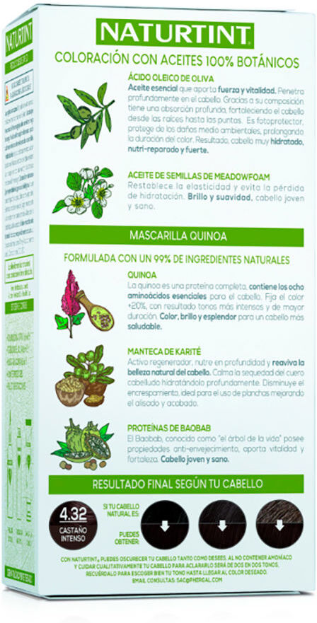 Coloration sans ammoniaque Naturtint #4.32-Châtain Intense