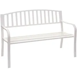 Décoshop26 - 2-Sitzer-Gartenbank aus weiß pulverbeschichtetem Stahl 04_0001114