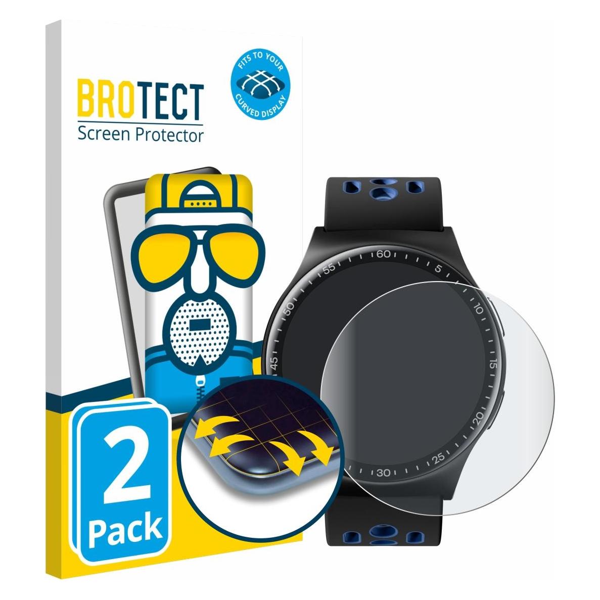 Brotect Fullscreen für Reebok Pulse Smartwatch Schutzfolie Displayschutz Folie Matt Entspiegelungsfolie (5662267)