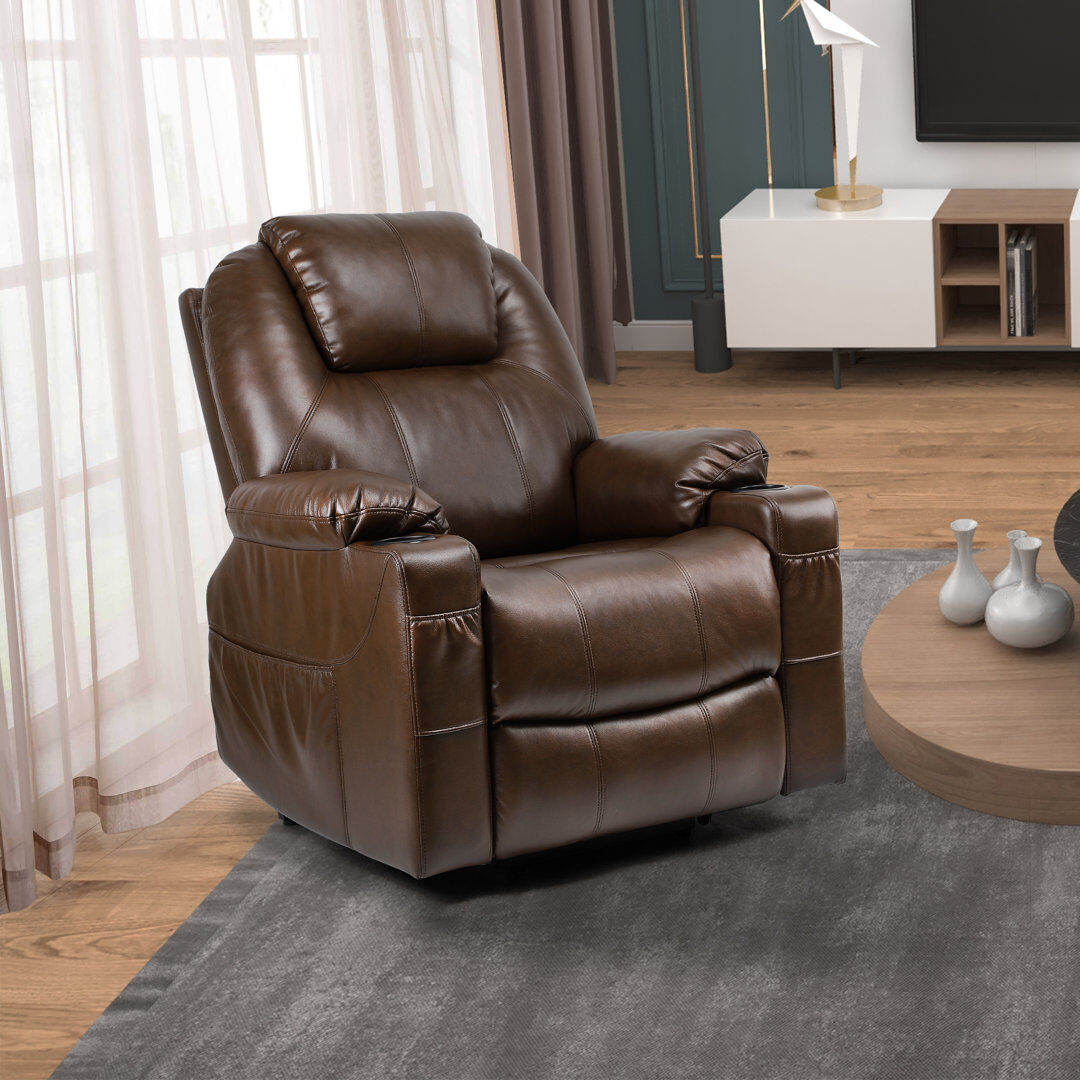 Blue Elephant 83.8cm Wide Lift Assist with Massager Beige 108cm H X 83.8cm W X 71.6cm D