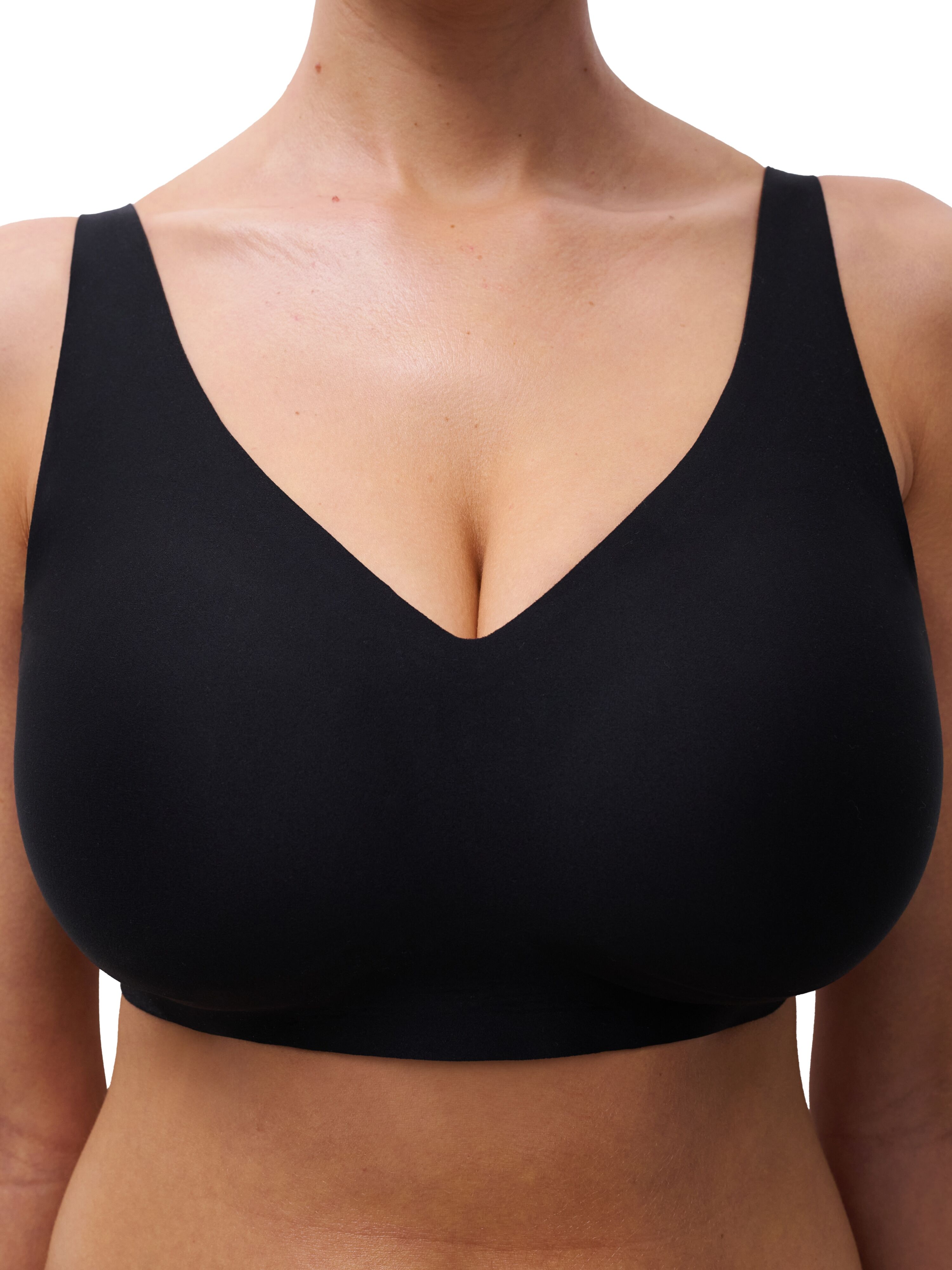 Bügelloser BH CHANTELLE "SOFTSTRETCH POWER", Damen, Gr. S, N-Gr, schwarz, Obermaterial: 80% Polyamid, 20% Elasthan, BHs Bügelloser BH, Airbonding Abschlüsse für eine Anhebung der Büste schwarz S, N-Gr