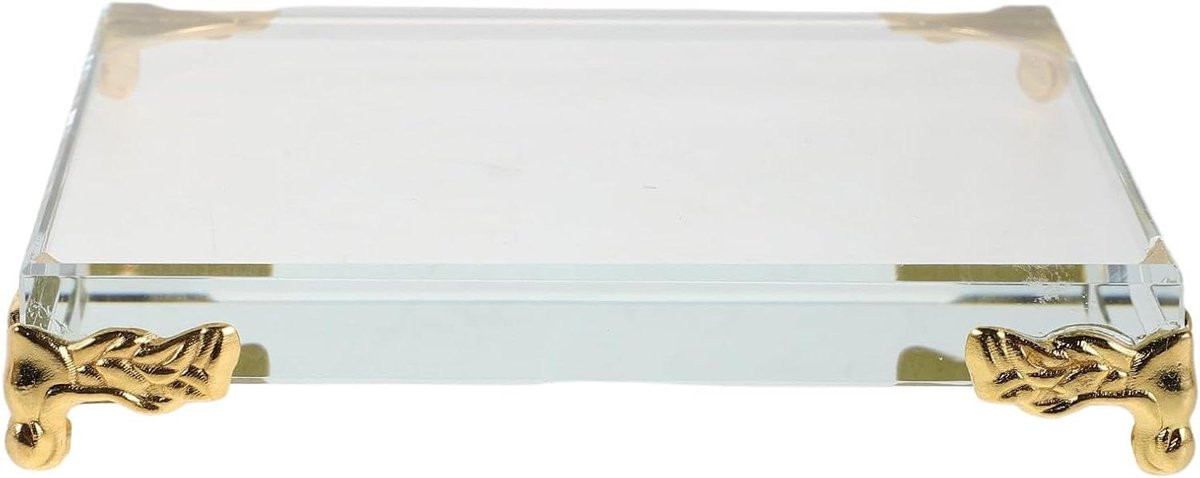 Kristallen Decoratie Papiergewicht met Gouden Rand - Transparant - 9 cm