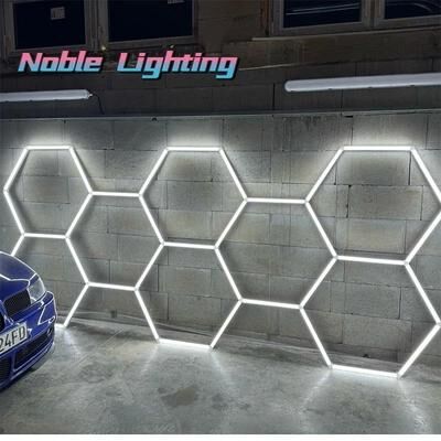Uplift Essentials Hexagon Garage LED Light Honeycomb Ceiling Lamp For Workshop And Studio Hexagon Garage LED Light Honeycomb Ceiling Lamp For Workshop And Studio