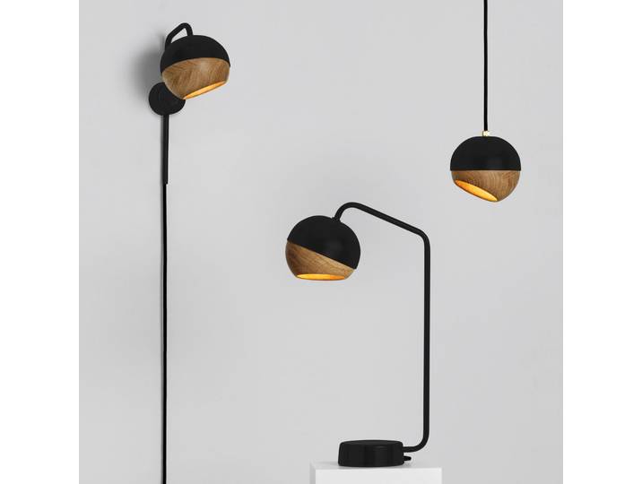 Suspension Ray, modèle moyen, noir - Mater Ray M - Salon / séjour - Design - Bois - Boule