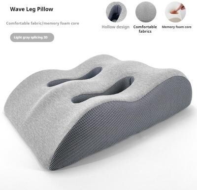StayWell Ergonomic Memory Foam Leg Pillow, Foot Raiser Cushion, Stress Relief Support, Body Pillow For Pregnant Comfort light Gray
