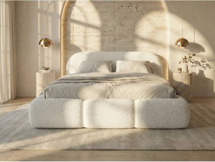 yourhouse24 Polsterbett Designer OHIO SLIM mit Stauraum, Cloud Bed im Chunky-Look, Voluminöses Chunky-Design mit weichen Kanten