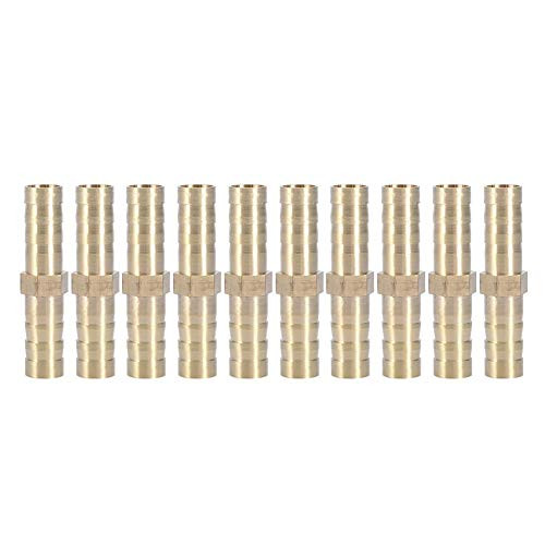 Messing 2-weg rechte slangverbinder voor 8 mm slangen (10 stuks)