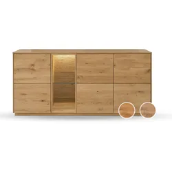 Massivholz »St. Gallen« Sideboard III bianco geölt / mit Beleuchtung