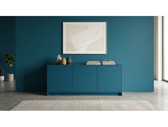 Blaues Sideboard von Pickawood MDF Lackiert Grün­blau