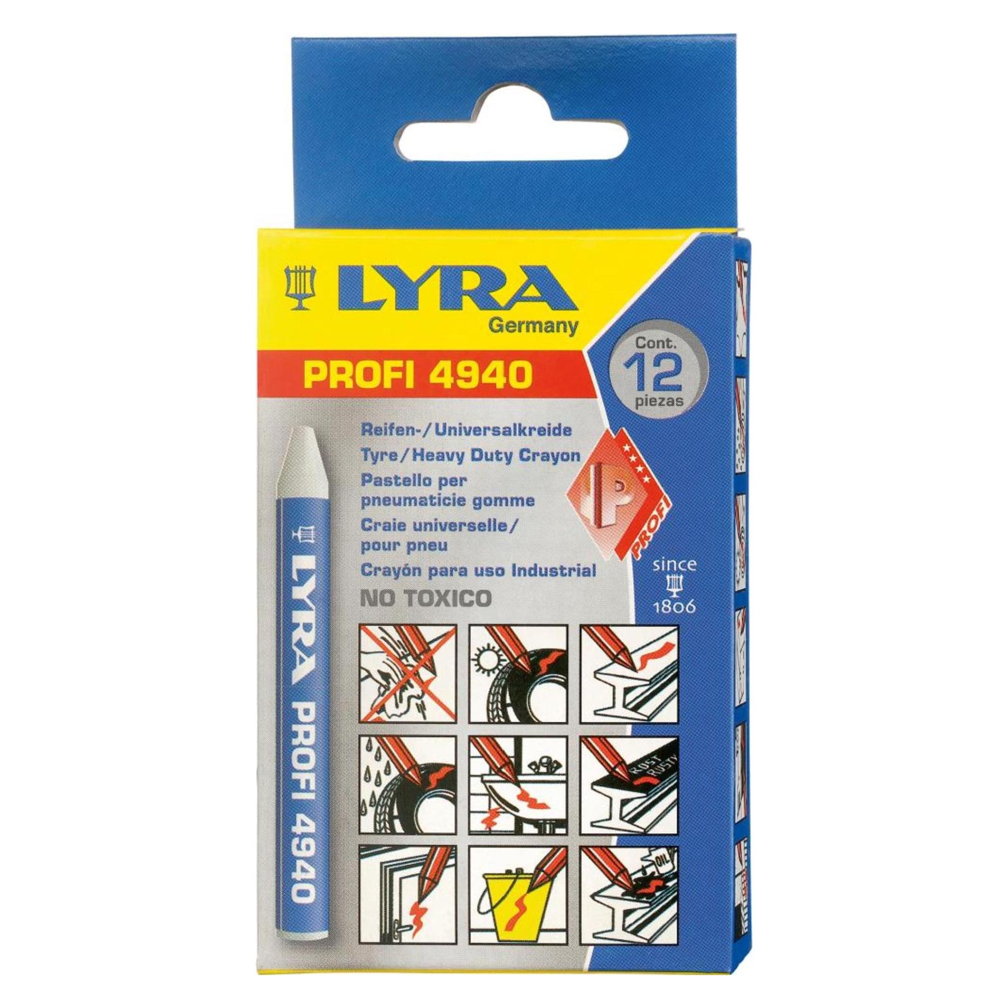 Lyra Reifen-/Universalkreide 4940 a 12 St. weiss (12x) (4084900551295)