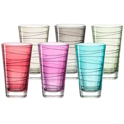 LEONARDO Trinkglas VARIO 280 ml, farbig, spülmaschinenfest, 6 Stück