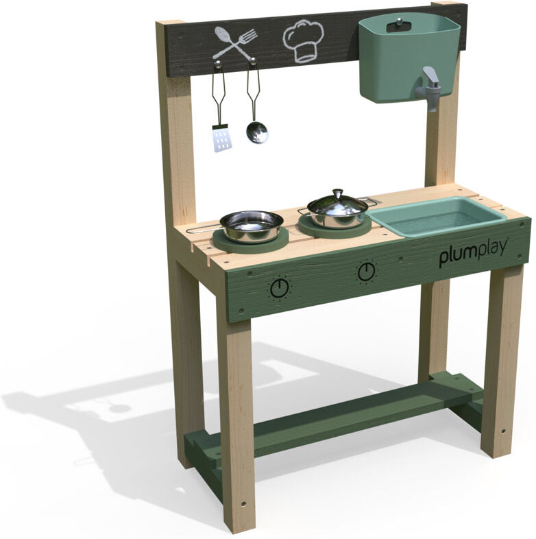 Plum Puddle & Pie Outdoor Wooden Kitchen Brown 85cm H X 55cm W X 27cm D