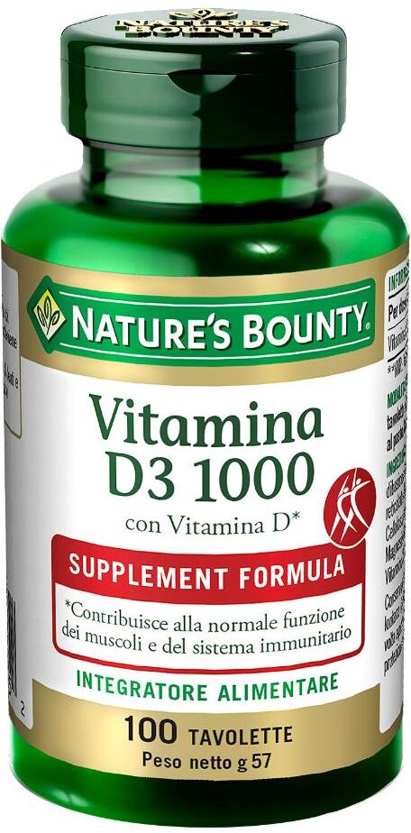 NATURE'S BOUNTY Vitamina D3/1000 - Integratore alimentare 100 tavolette