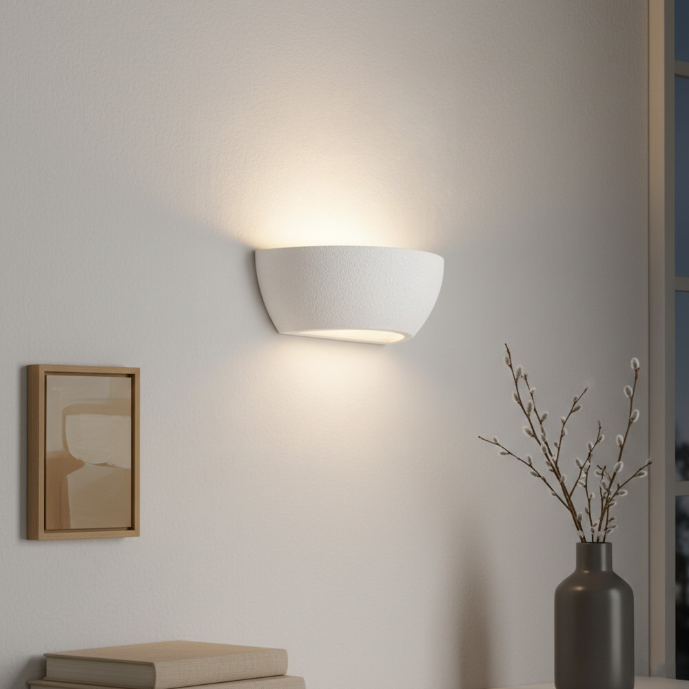 Lyora Wandlamp Alivio wit - Moderne wandlamp van keramiek en metaal
