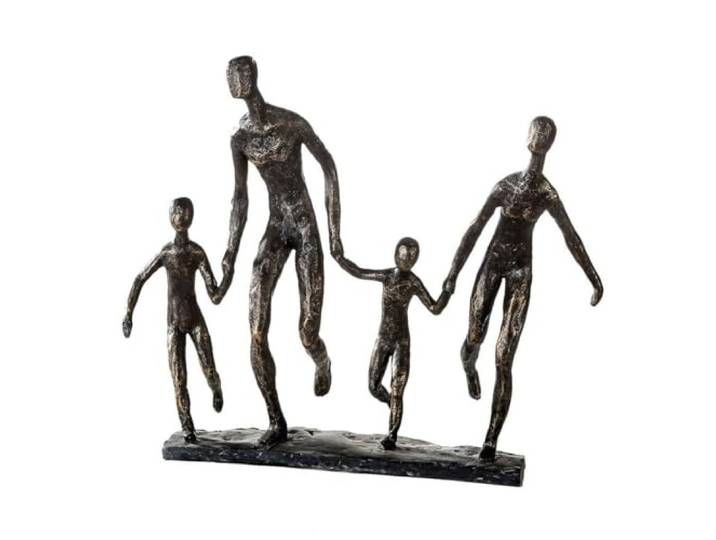 Casablanca Skulptur Familie, Deko Figur Bronze, Kunstharz Statue Wohnzimmer, Büro Dekoration H. 32 cm x B. 35 cm - Moderne Skulpturen, Familie, Gruppe