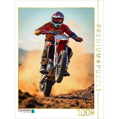 CALVENDO Puzzle Wheelie Power - Motocross pur | 1000 Teile Lege-Größe 64x48cm Foto-Puzzle für glückliche Stunden