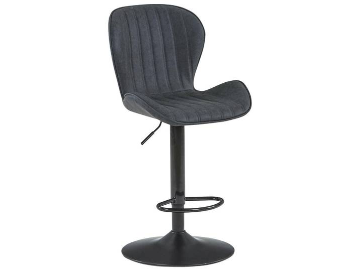 Barhocker höhenverstellbar mit Lehne Klaus Grau/Schwarz
