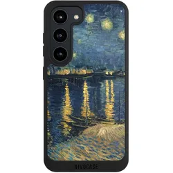 Nivocase Handyhülle für Samsung Galaxy S23 Hülle NIVOpure Case Schwarz Kunst Malerei (Samsung Galaxy S23), Smartphone Hülle, Schwarz