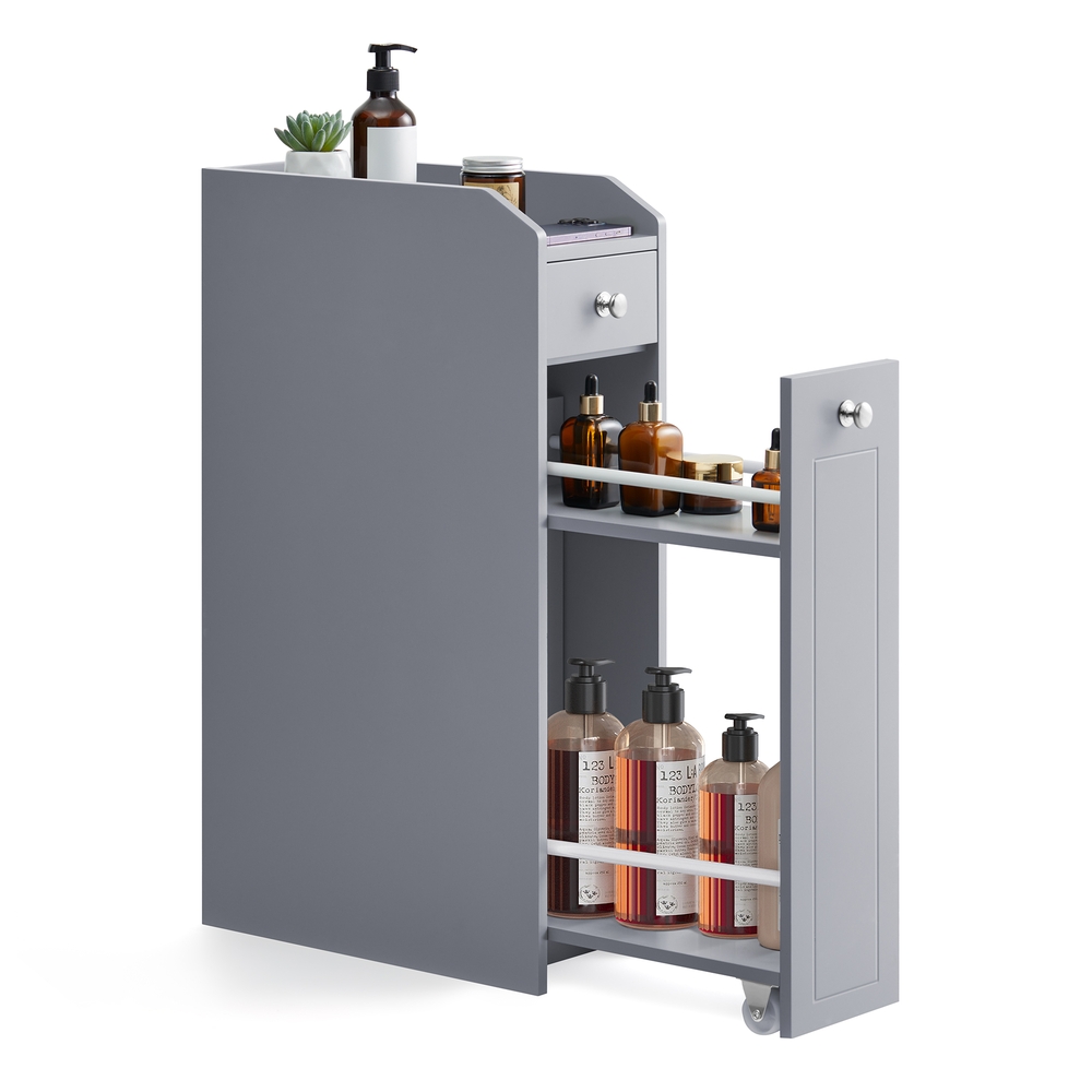 VASAGLE Badezimmerschrank mit Schubladen für Toilettenpapier schmal BBC847G02