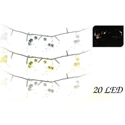 Perlenlichterkette - 20 LED Lichterkette mit Perlen - batteriebetrieben - 130 cm