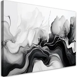 LEINWANDBILD Tinte abstrakt schwarz und weiß 120x80cm