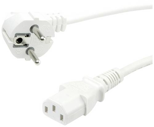 Roline green Strom Anschlusskabel [1x Schutzkontakt-Stecker - 1x Kaltgeräte-Buchse C13] 3 m Weiß