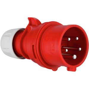 REV-Ritter CEE-Stecker 0512522555, 5-polig, 400 V, rot, mit Phasenwender, IP44 Spritzwasserschutz, 16 A