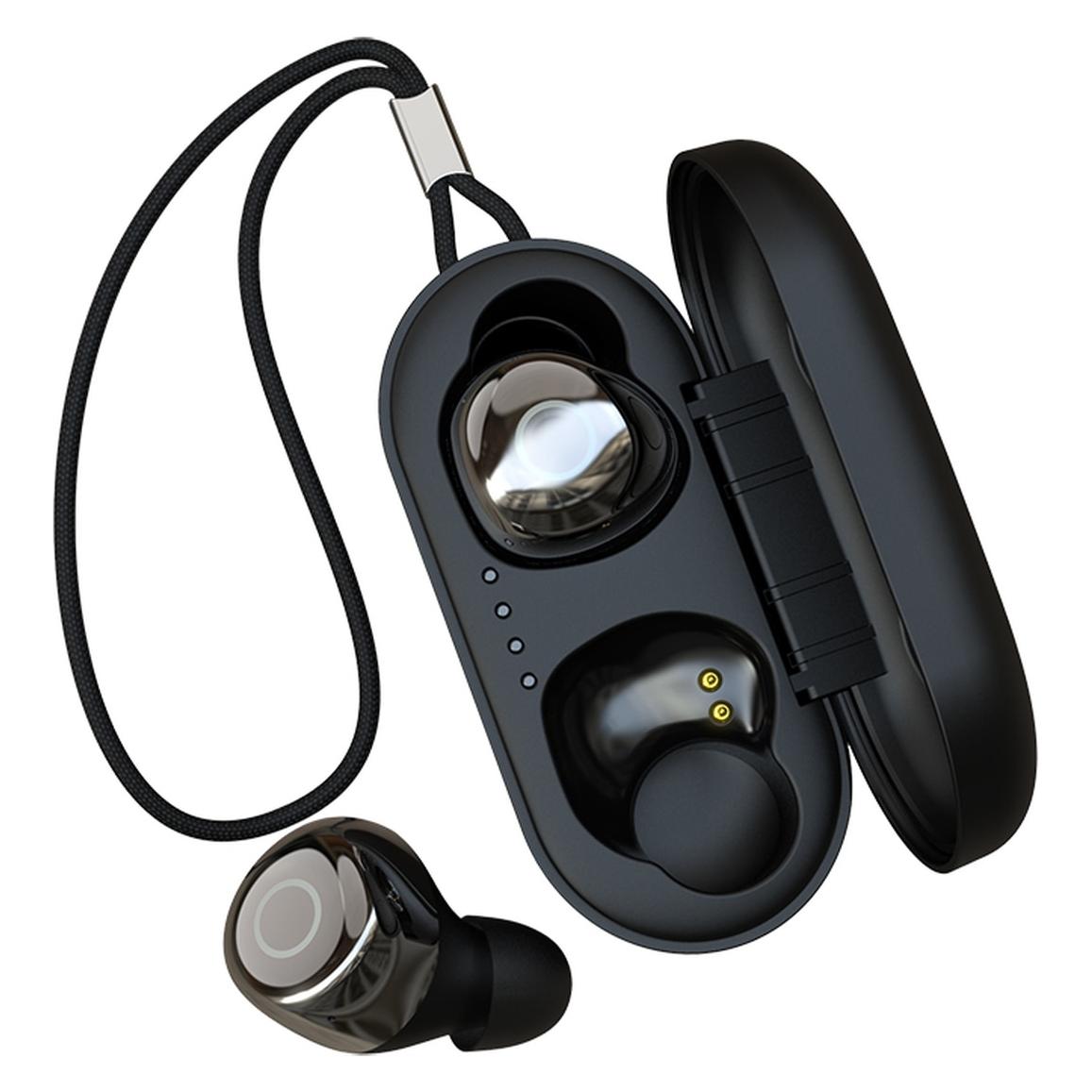 Devia Bluetooth-Kopfhörer TWS Joypods BT5.0 schwarz V2 (15 h, Kabellos) (EM035)