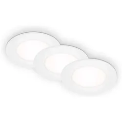 Briloner, Einbauleuchte, LED Einbauleuchten 3er-Set, IP65, weiss, 3xLED-Platine/3W (Kunststoff)