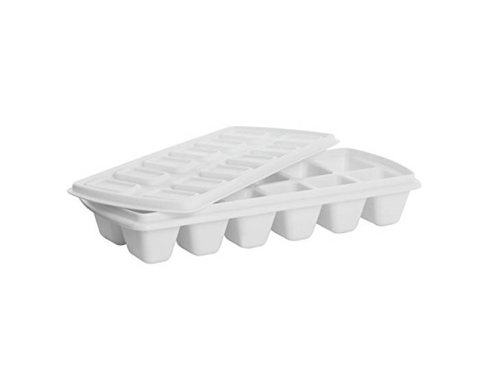 Plast Team ijsblokjesmaker met deksel, stapelbaar, wit