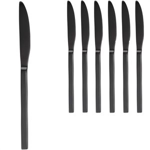 Gräwe Tafelmesser Lissabon, Wellenschliff, 22,5 cm, Edelstahl 18/10, schwarz, 6 Stück