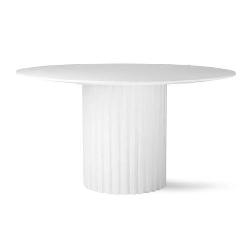 HKliving Pillar ronde eetkamertafel wit, Breedte: 140 cm