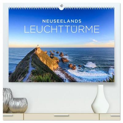 Neuseelands Leuchttürme (hochwertiger Premium Wandkalender 2026 DIN A2 quer), Kunstdruck in Hochglanz