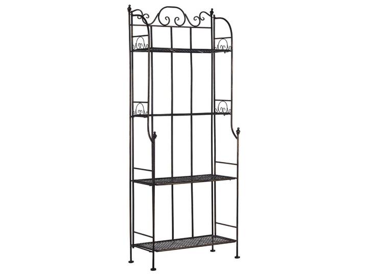 GARTENREGAL schwarz Metall 4 Ablageflächen klappbar Isernia