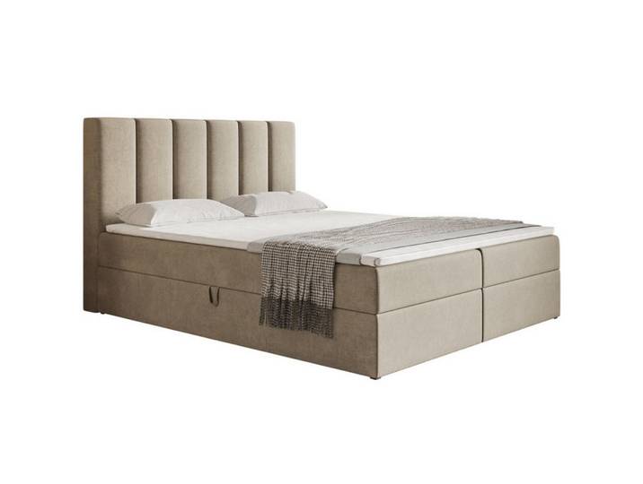 Sepro Meble Bett Beige FOX Kontinental 180x200 cm, Schwarz, Beige, 180x200 cm, Schlafzimmer, Betten, Polsterbetten