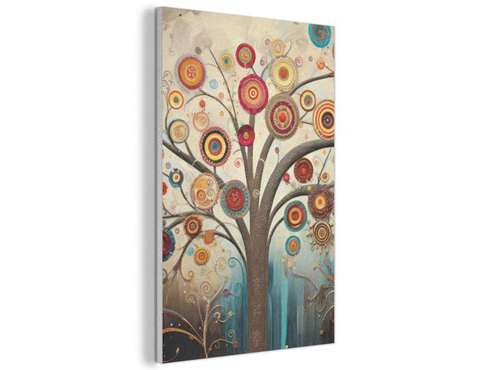 MuchoWow Akustikbild - Baum - Baum des Lebens - Farbe - 60x90, Braun, Kunststoff, Rechteckig, 60x90x0.9 cm, Wandverkleidung, Akustikpaneele