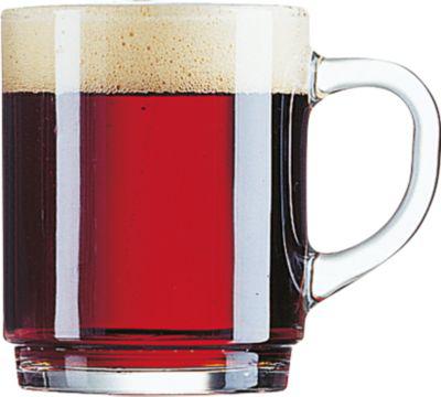 Arcoroc Daniel Henkelbecher 0,25 L, gehärtetes Glas, Füllstrich 0,2 L, stapelbar, H90×Ø72 mm, transparent, 12 st