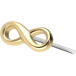 14 Karat Gold Aufsatz mit Titan Push Pin UNENDLICHKEIT