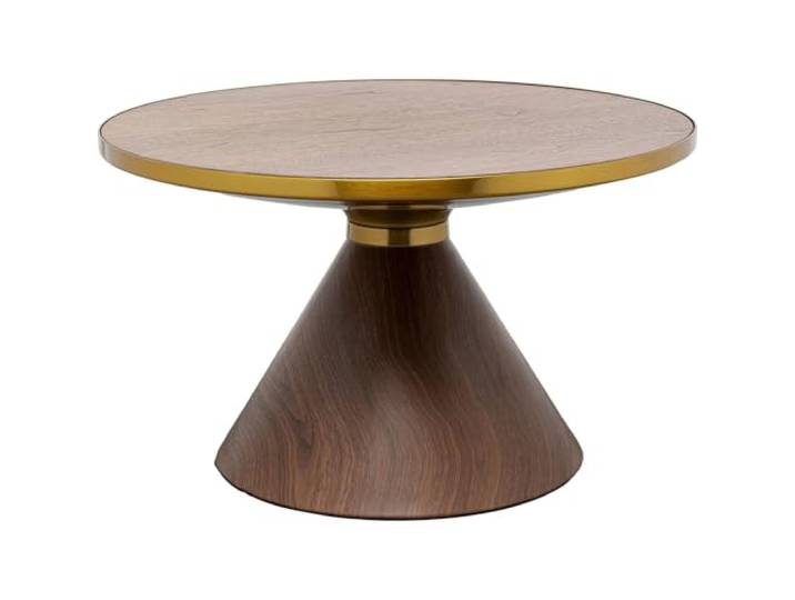 Kare Design Couchtisch Cono, Braun, 70cm Durchmesser, Beistelltisch, Wohnzimmertisch, Holz-Optik, Rund, Retro