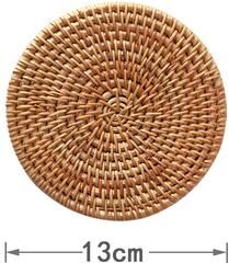 The Handy Homestead Circular Natural Rattan Cup Mat: Hand Woven Hot Insulation Placemats For Kitchen Decoration 13CM