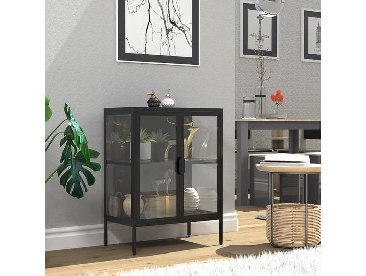 Commode Floka - largeur 60 cm 80cm Noir/Noir