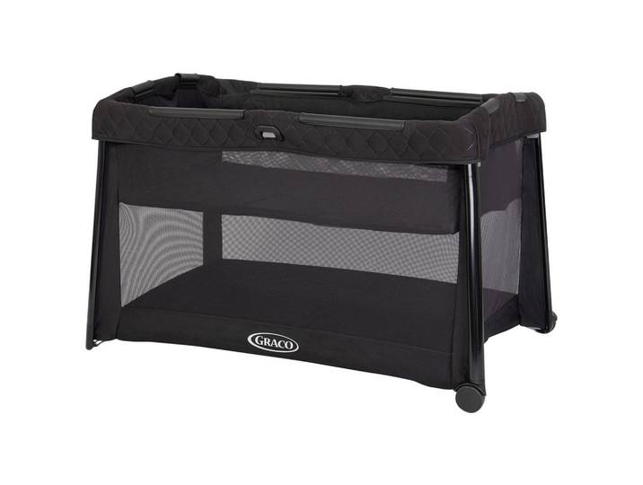 Graco Reisebett Foldlite LX, Grau, Schwarz, 63.5x68x119 cm, zusammenklappbar, Babymöbel, Babybetten, Reisebetten