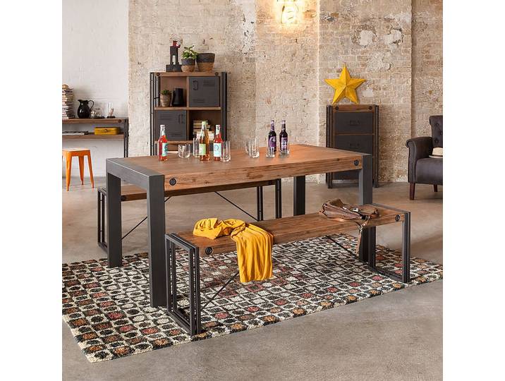 Table extensible 140 x 90cm Marron/Acacia