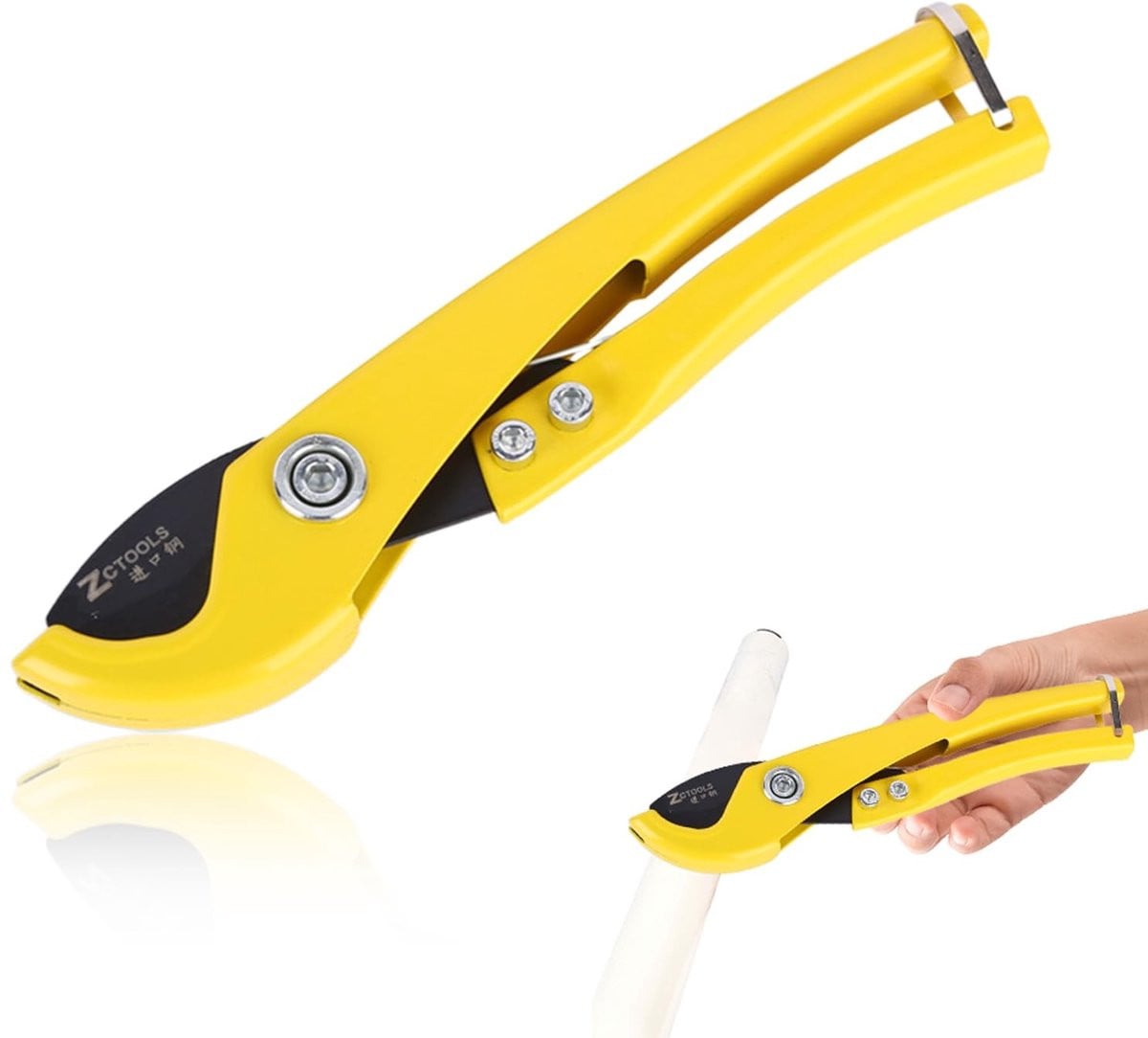 Solidchoice Professionele PVC Buis Cutter Geel met snijcapaciteit tot 35 mm
