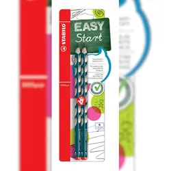 STABILO Bleistift EASYgraph Härtegrad B 2er Pack für Rechtshänder Petrol