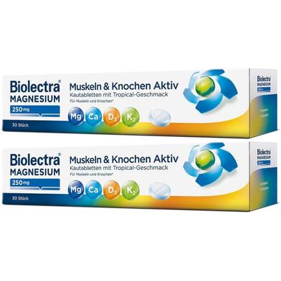 Biolectra Magnesium 250 mg Muskeln & Kno.Aktiv KTA 2x 2x30 St Kautabletten