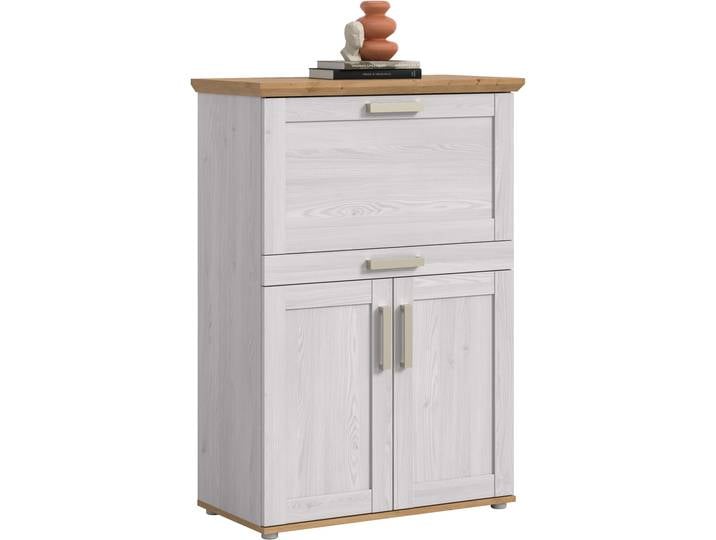 Sekretär HOME AFFAIRE COSENZA, Höhe 122 cm, 2 Türen, 1 Klappe, 1 Schubkasten, 5 Fächer , weiss (sibiu lärche nachbildung, artisan eiche nachbildung), B:84cm H:122cm T:42cm, Sekretäre, Sekretär, Schreibtisch, Home-Office, Kommode, Schrank, Midischrank