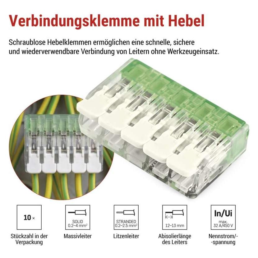 Emos Hebelklemme 4 mm2, 10 Stk (70415889)