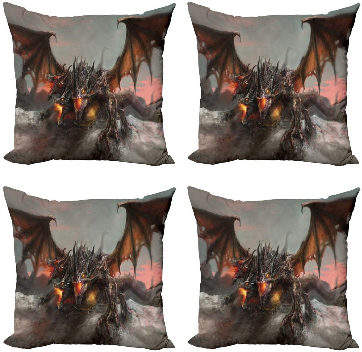 ABAKUHAUS Fantasy World kussenhoes set, 4x40 cm, dubbelzijdig